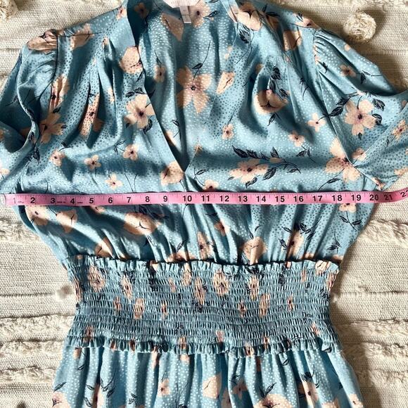 Rebecca Taylor Daniella Blue Floral Silk Dress size 10 - Picture 9 of 15